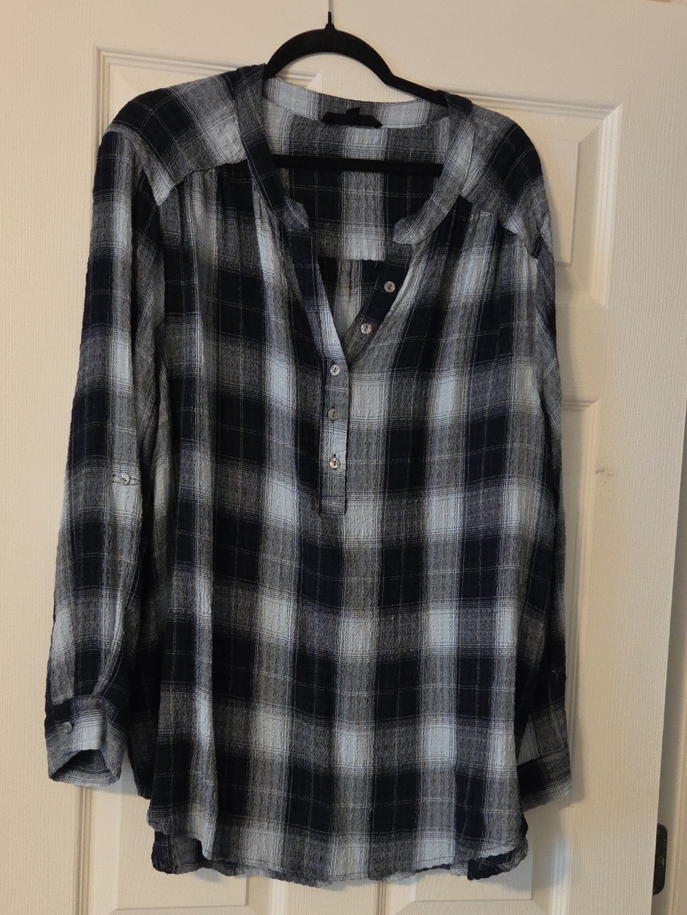 Jane and Delancey Navy and White Plaid Tunic